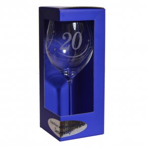 Výroční sklenička na víno swarovski - K 20. narodeninám